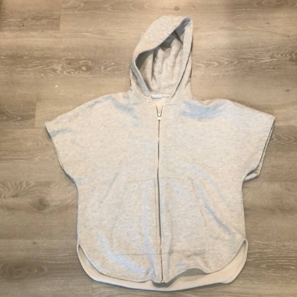 Zara Zip Up Short Sleeved Sweatshirt